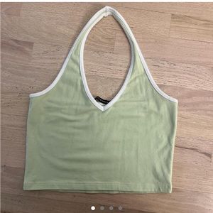 brandy melville green halter top